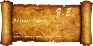 Zrinyi Emese névjegykártya